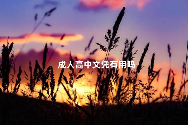 成人高中文凭有用吗